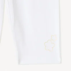 Set van 2 effen capri's met gouden bloemen meisjes.