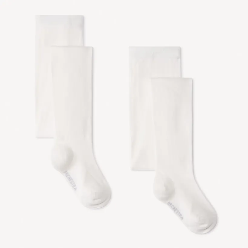 Set van 2 effen dikke panty's meisjes