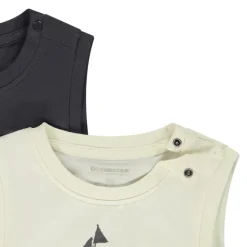 Set van 2 Effen en Fantasie Mouwloze Hemden voor Baby Jongen