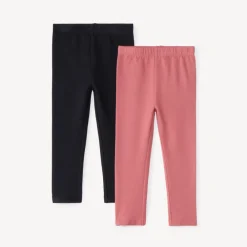 Set van 2 effen fleece boxershorts voor babymeisje
