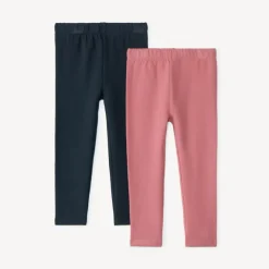Set van 2 effen fleece boxershorts voor babymeisje