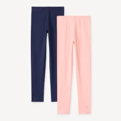 Set van 2 effen jersey leggings meisjes