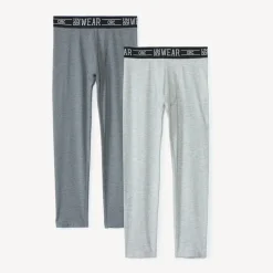 Set van 2 effen lange boxershorts jongens