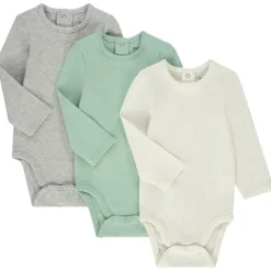 Set van 3 effen lange mouwen bodies voor baby