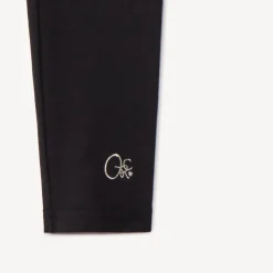 Set van 2 effen leggings meisjes met zilveren foilprint op linker enkel