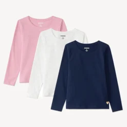 Set van 3 effen longsleeves met lange mouwen meisjes