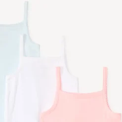 Set van 3 effen mouwloze bodies voor meisjesbaby