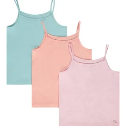 Set van 3 effen mouwloze onderhemdjes meisjes