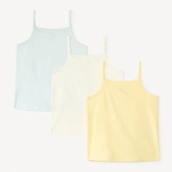 Set van 3 effen mouwloze onderhemdjes meisjes