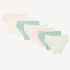 Set van 7 effen onderbroeken meisjes in jersey met elastische taille en pijpen