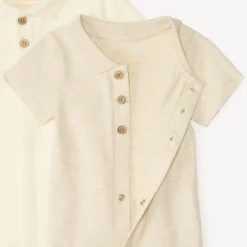 Set van 2 effen polo rompertjes voor babyjongen
