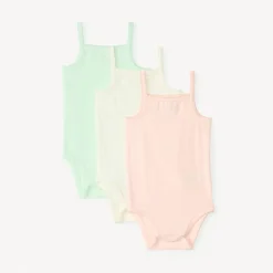 Set van 3 effen spaghettibandjes rompertjes voor babymeisjes