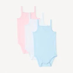 Set van 3 effen spaghettibandjes rompertjes voor babymeisjes