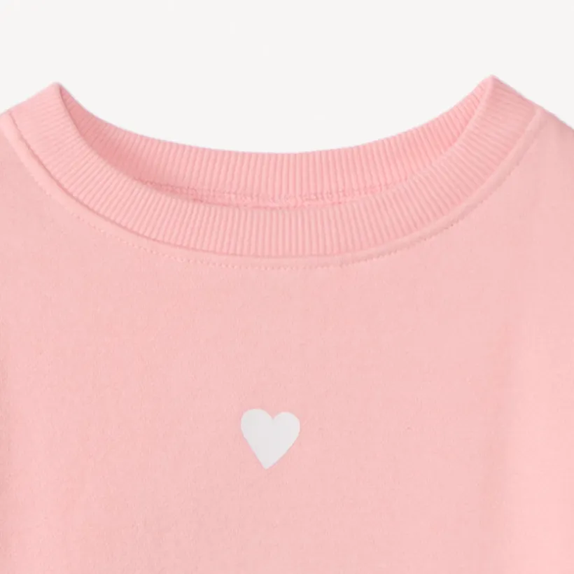Set van effen sweatshirt en joggingbroek voor babymeisje in fleece stof