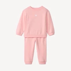 Set van effen sweatshirt en joggingbroek voor babymeisje in fleece stof