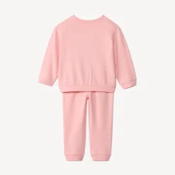 Set van effen sweatshirt en joggingbroek voor babymeisje in fleece stof