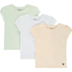 Set van 3 effen T-shirts met korte mouwen meisjes