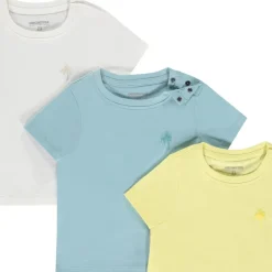 Set van 3 effen t-shirts met korte mouwen voor baby jongens