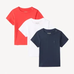 Set van 3 effen t-shirts met korte mouwen voor baby jongens