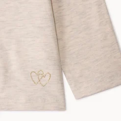 Set van 3 effen t-shirts met korte mouwen voor babymeisje, jersey, met gouden glitterhart