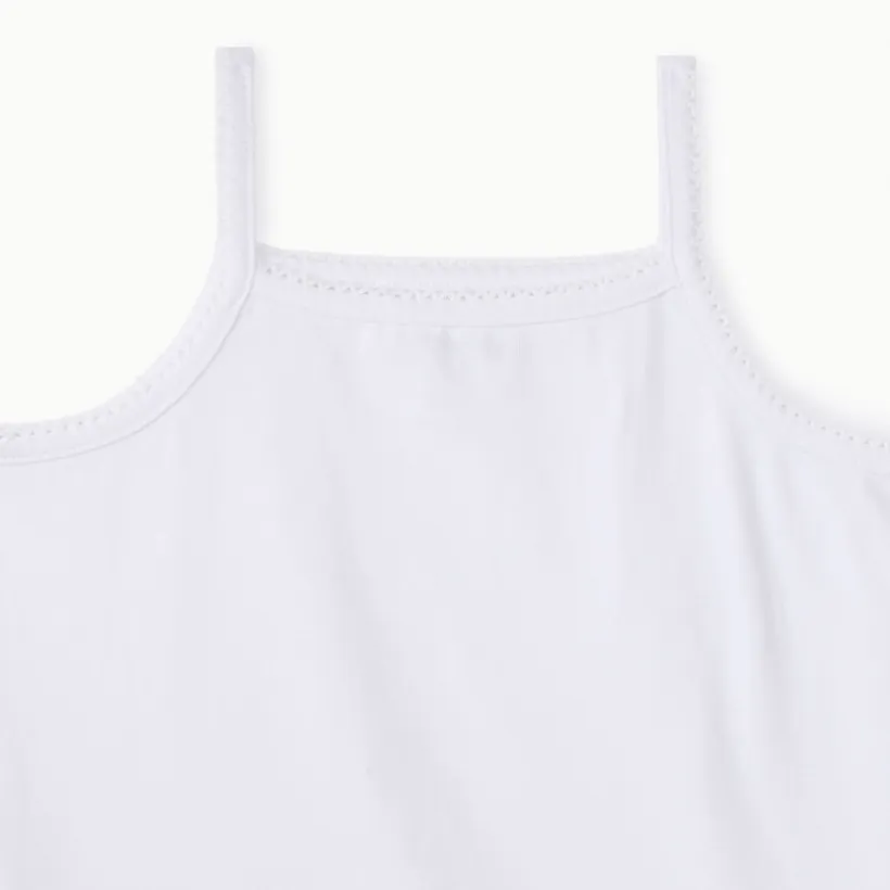 Set van 5 effen witte jerseyonderhemden met fijne bretellen meisjes
