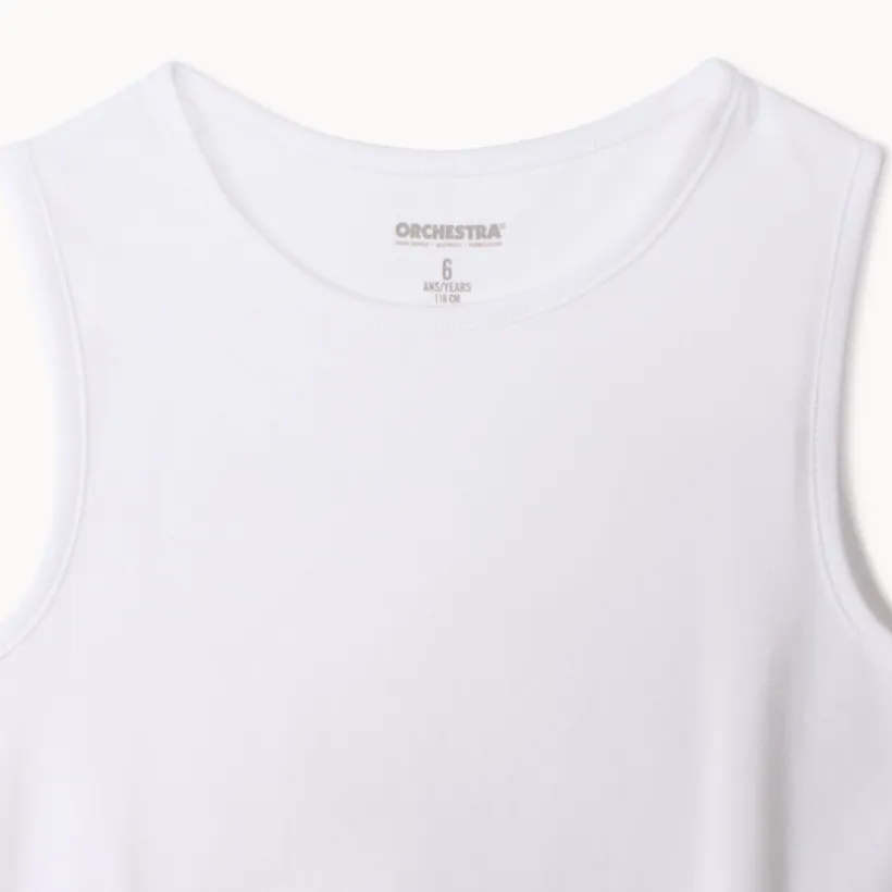 Set van 3 effen witte mouwloze onderhemden jongens