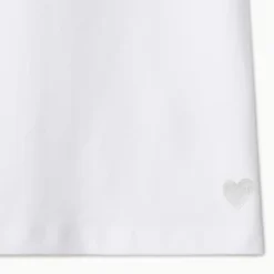 Set van 3 effen witte T-shirts met korte mouwen en zilveren foilhartprint meisjes