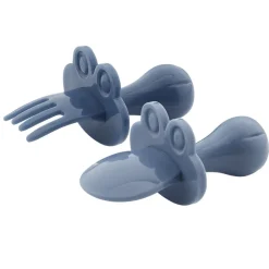 Set van 2 ergonomische Montessori Yummix bestek - Blauw