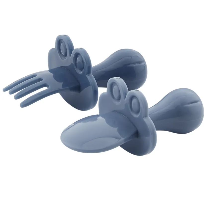 Set van 2 ergonomische Montessori Yummix bestek - Blauw