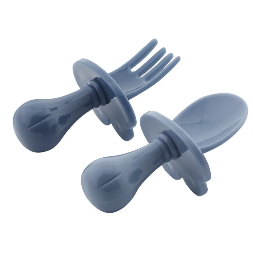 Set van 2 ergonomische Montessori Yummix bestek - Blauw
