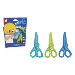Set van 3 ergonomische scharen voor kleine handjes, vanaf 3 jaar, veilig en makkelijk in gebruik