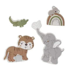 Set van 4 evoluerende dierenpuzzels van 2 tot 12 stukjes