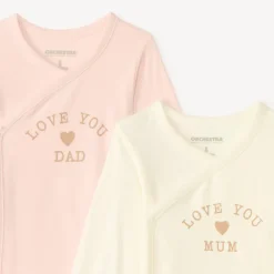 Set van 2 evoluerende lange mouw bodies voor babymeisjes
