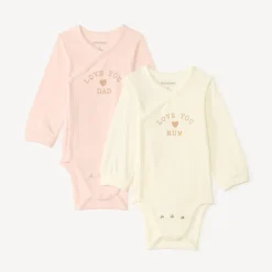 Set van 2 evoluerende lange mouw bodies voor babymeisjes