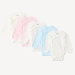 Set van 5 fantasie bodies met lange mouwen voor premature babymeisjes