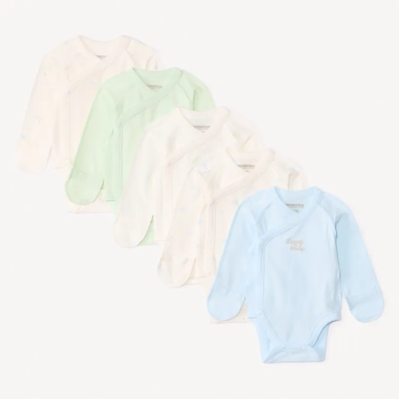 Set van 5 fantasie bodies met lange mouwen voor premature baby