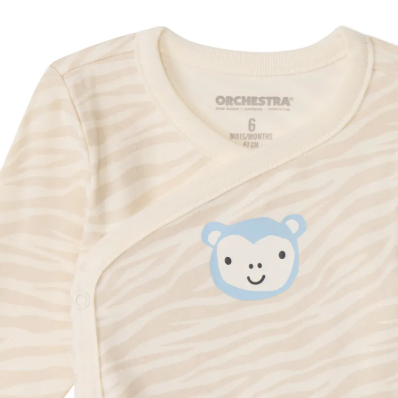 Set van 5 fantasiebodies met lange mouwen voor babyjongens met verschillende sluitingen volgens leeftijd