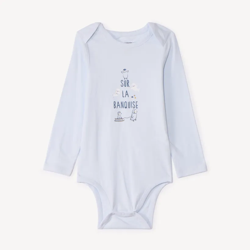 Set van 7 fantasie bodies met lange mouwen voor babyjongens met verschillende sluitingen volgens leeftijd