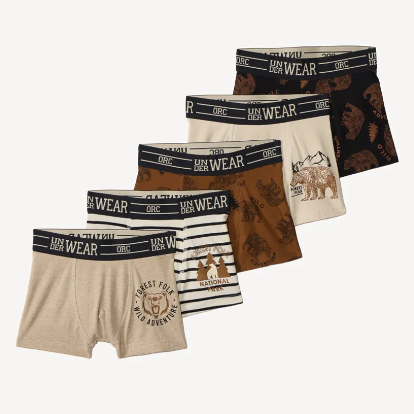 Set van 5 fantasie boxershorts Bear jongens