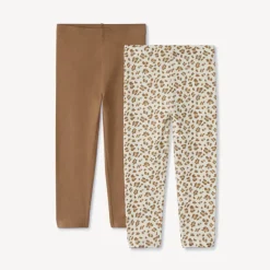 Set van 2 fantasie boxershorts meisjes, lang, in jersey met platte elastische tailleband