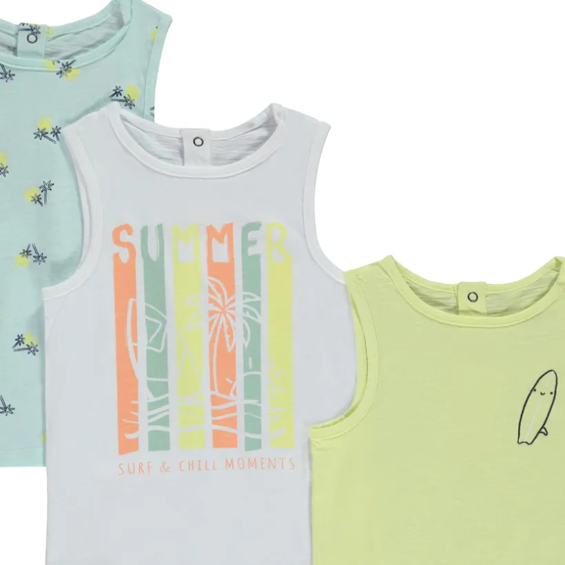 Set van 5 fantasiedebardeur in jersey slub voor babyjongen