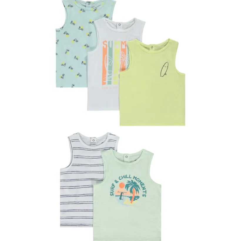 Set van 5 fantasiedebardeur in jersey slub voor babyjongen