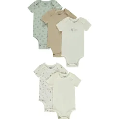 Set van 5 fantasie korte mouwen bodies voor baby