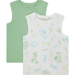 Set van 2 fantasie mouwloze shirts jongens