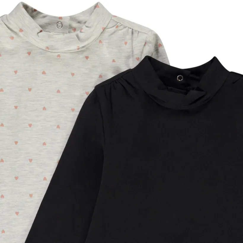 Set van 2 fantasie ondertruien met col voor baby meisje