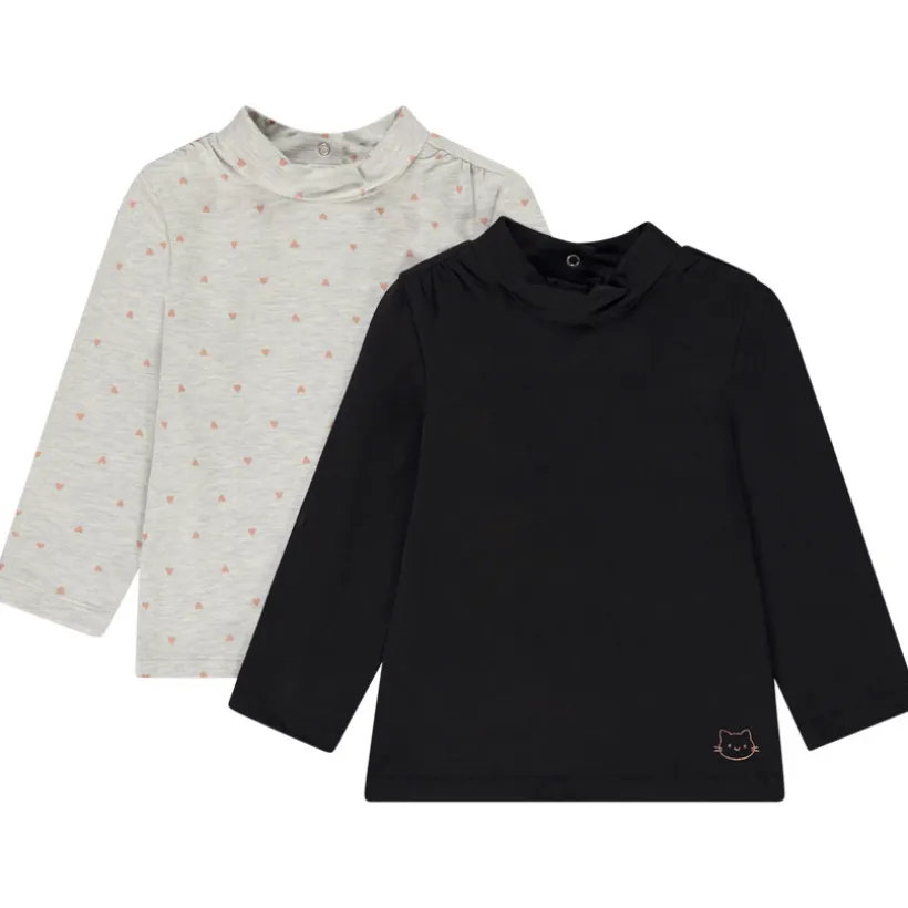 Set van 2 fantasie ondertruien met col voor baby meisje