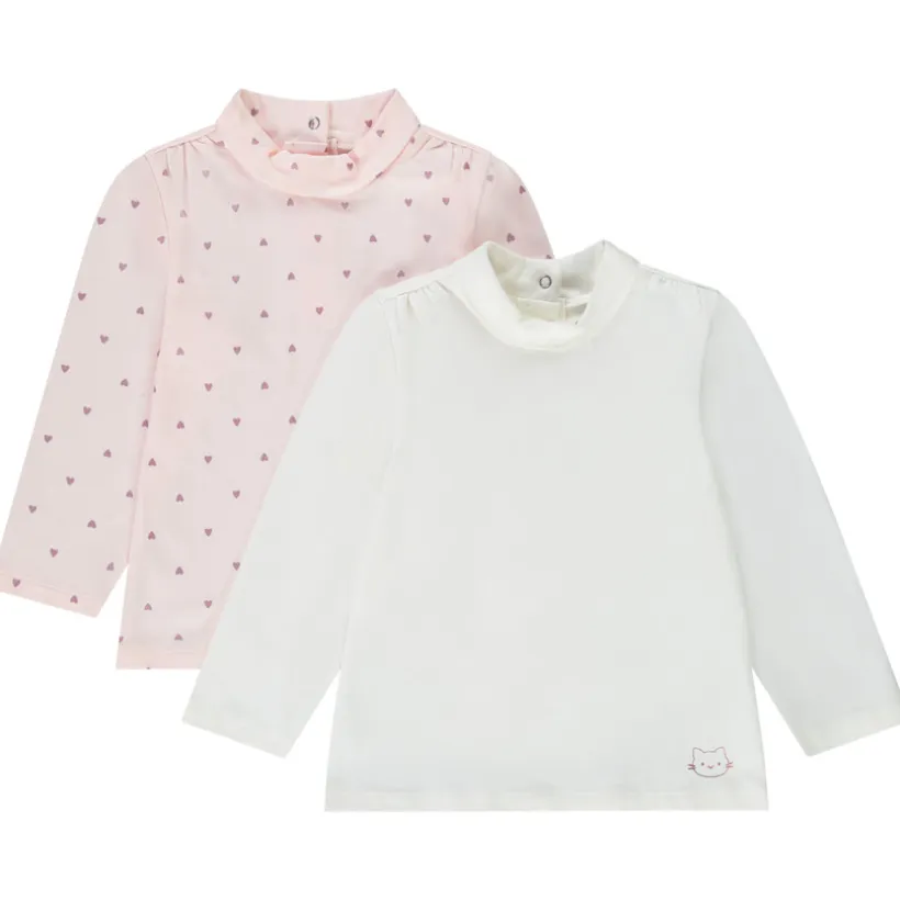 Set van 2 fantasie ondertruien met col voor baby meisje