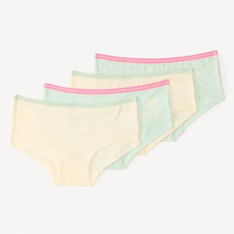 Set van 4 fantasie shorties met palmbomen meisjes