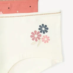 Set van 4 fantasie shorty’s meisjes met jersey en gouden lurex biezen