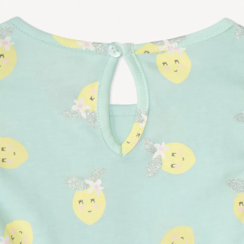 Set van fantasiet-shirts met korte mouwen voor meisjesbaby.